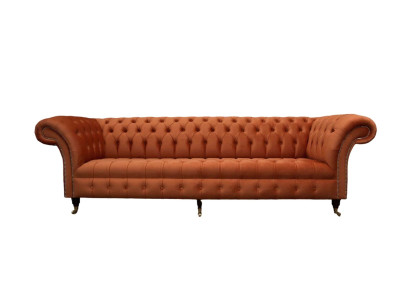 Britse Chesterfield gestoffeerde luxe sofa design bank klassieke 4-zits sofa