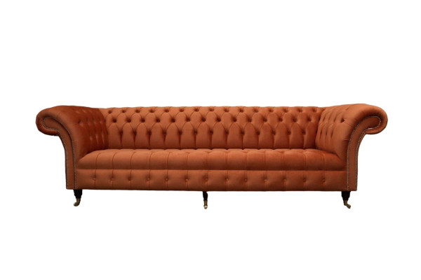 Britse Chesterfield gestoffeerde luxe sofa design bank klassieke 4-zits sofa