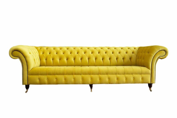 Sofa Viersitzer Chesterfield Design Sofas Möbel Wohnzimmer Couch Polster Sofa met vier zitplaatsen in Chesterfield-ontwerp Meubels Woonkamer Bank Bekleding
