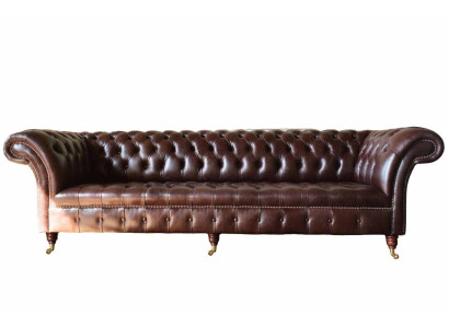 Bank Chesterfield Bank Bekleding Zitje Lederen Bank Bruin Designer