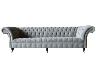 Chesterfield Design Bank 4-Zits Bank Bekleding Luxe Textiel Bankstellen