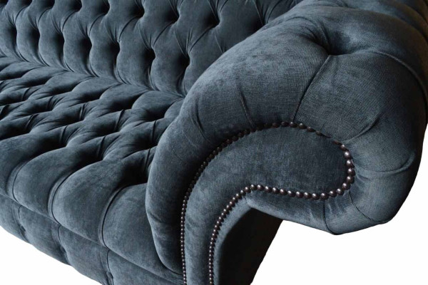 Vierzitsbank 4-zitsbanken Modern Grijs Design Stof Chesterfield