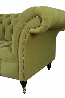 Chesterfield Grijze Bank Sofa Bekleding 4-zits Banken Zitbanken Nieuw