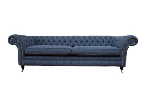 Ontwerpbank 4-zits bank Textiel Bekleding Blauw Sofas Chesterfield Nieuw