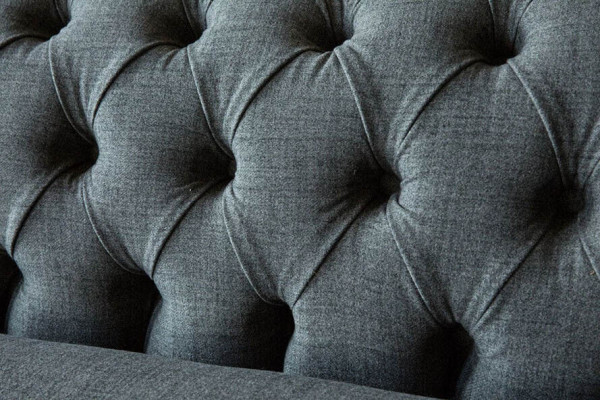 Ontwerp Chesterfield Stoffen Bank Bank 4-zits Bekleding Grijs Banken Nieuw
