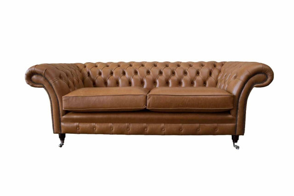 Bankstel 3-zits lederen banken bank bekleding woonkamer Chesterfield driezits