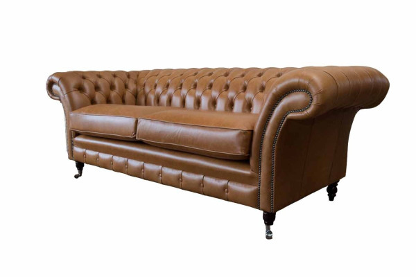Bankstel 3-zits lederen banken bank bekleding woonkamer Chesterfield driezits