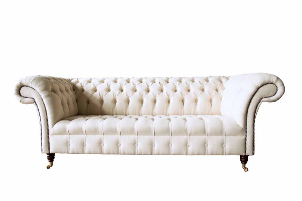 Chesterfield Sofa 3-Zits Designer Roze Banken Stof Bekleding Textiel