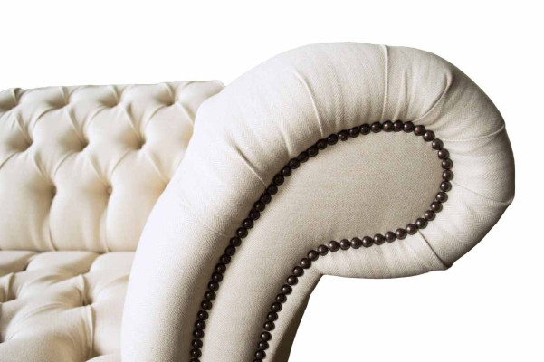 Chesterfield Sofa 3-Zits Designer Roze Banken Stof Bekleding Textiel