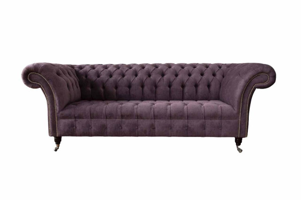 Moderne Chesterfield bank bank bekleding 3-zits paarse textielstof banken nieuw
