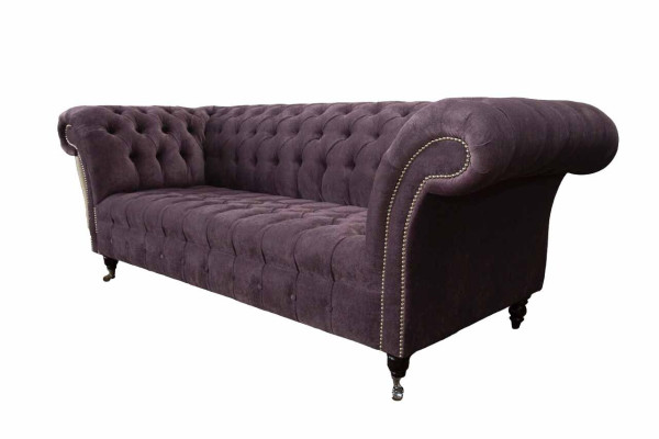 Moderne Chesterfield bank bank bekleding 3-zits paarse textielstof banken nieuw