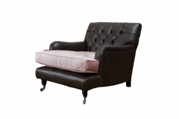 Fauteuil Ontwerp Bank Ontspannen Lounge Bruin Bekleding Luxe Chesterfield Nieuw