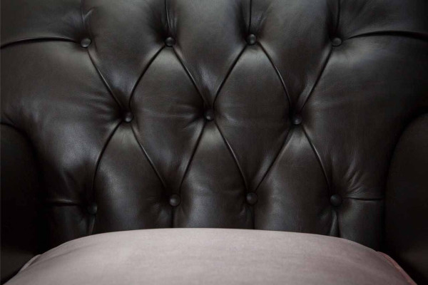 Fauteuil Ontwerp Bank Ontspannen Lounge Bruin Bekleding Luxe Chesterfield Nieuw