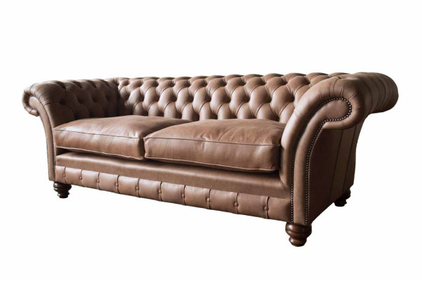 Chesterfield Bank Ontwerp Luxe Leder Bekleding Klassieke Bank 3-Zitter