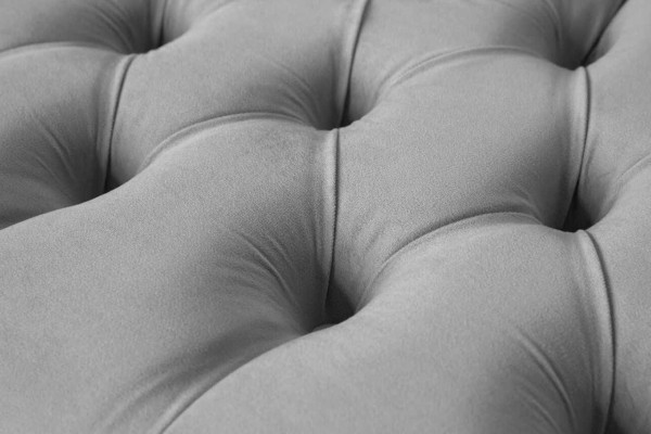 Chesterfield stoffenbank bankstel 3-zits gestoffeerde zitting grijs banken groot nieuw
