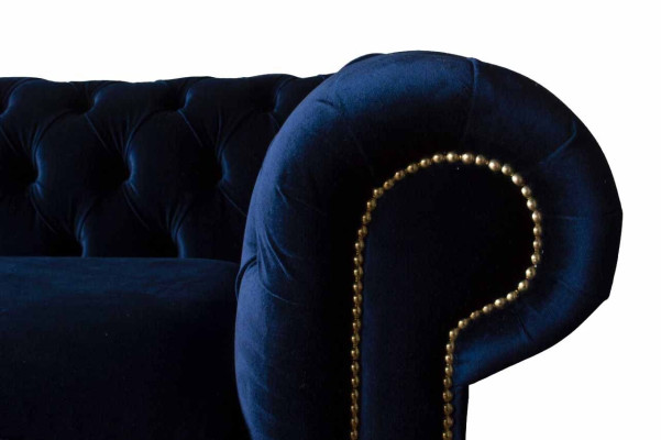 Blauwe Chesterfield Engelse klassieke stijl bank bank 3 zits kussen 230cm