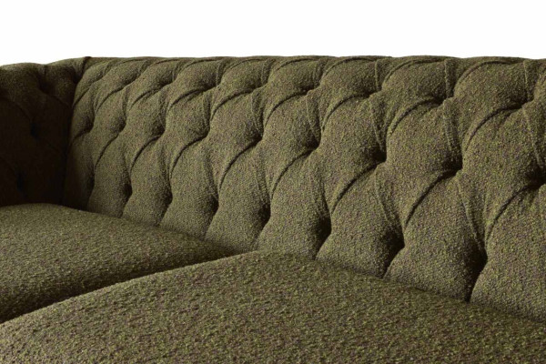 Engelse Chesterfield bank Bank kantoor meubels driezits fluweel 230 cm groen