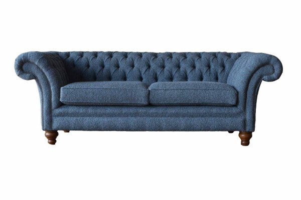 Engels Chesterfield Bank Bank Kantoor Meubels Driezitter Fluweel 230cm Banken