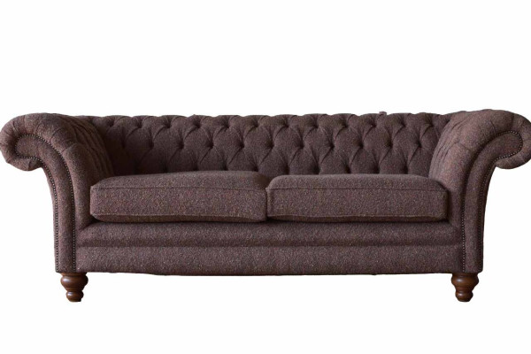 Grote Chesterfield Engelse klassieke stijl bankbank 3-zits bekleding 230cm