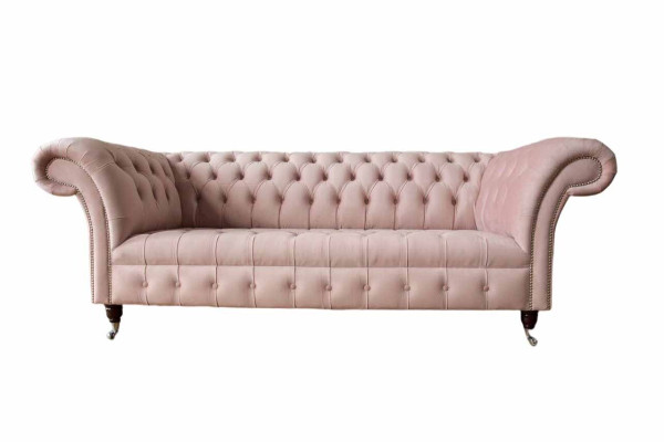 Chesterfield 3-zits Roze Design Banken Bekleding Bankstellen Stof Textiel