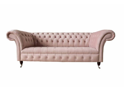 Chesterfield 3-zits Roze Design Banken Bekleding Bankstellen Stof Textiel