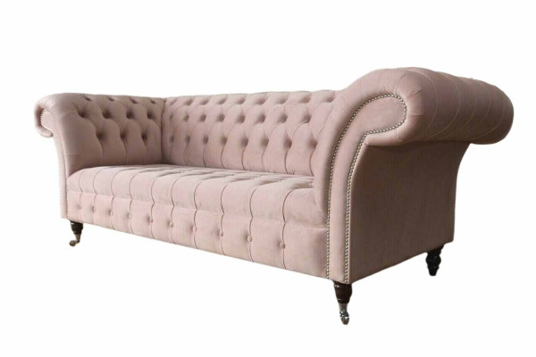 Chesterfield 3-zits Roze Design Banken Bekleding Bankstellen Stof Textiel