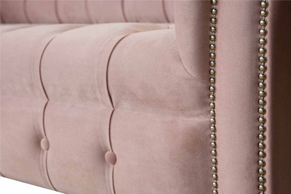 Chesterfield 3-zits Roze Design Banken Bekleding Bankstellen Stof Textiel