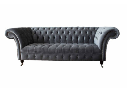 Chesterfield 3-zits designbank gestoffeerde banken banken textiel Driezitter