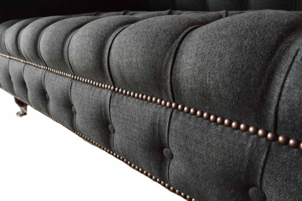 Chesterfield driezitsbank 3-zitsbank gestoffeerde bank ontwerp textiel