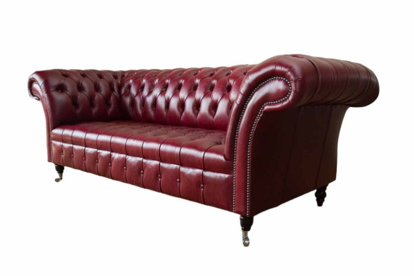 Chesterfield 3-zits leren bankstel bekleding luxe bruin bank meubels 230cm