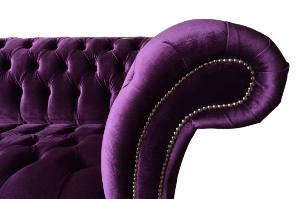 Chesterfield 3-zits designbank gestoffeerde zitting stof luxe bank nieuw