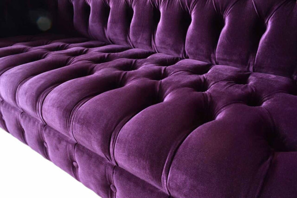 Chesterfield 3-zits designbank gestoffeerde zitting stof luxe bank nieuw