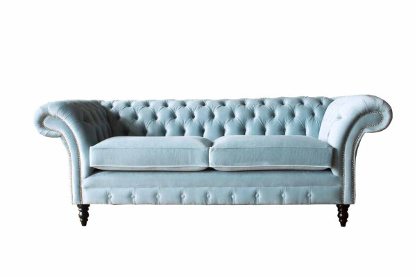 Chesterfield 3-zits gestoffeerde bank bankstel textiel moderne stijl stof nieuw