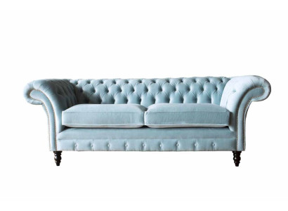 Chesterfield 3-zits gestoffeerde bank bankstel textiel moderne stijl stof nieuw