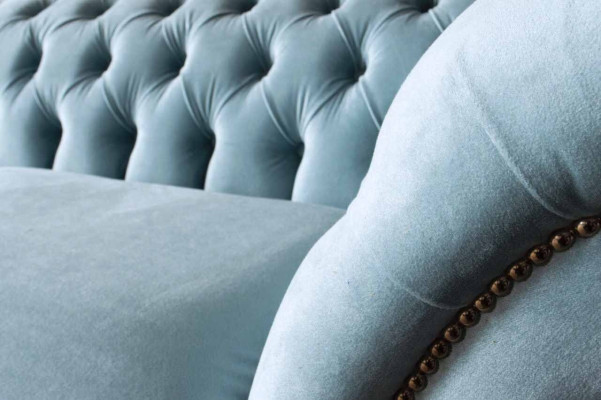 Chesterfield 3-zits gestoffeerde bank bankstel textiel moderne stijl stof nieuw