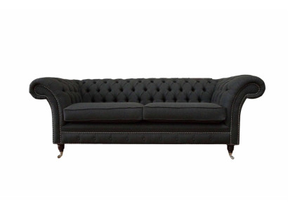 Woonkamerbank Chesterfield bank driezitter design zwart meubilair nieuw