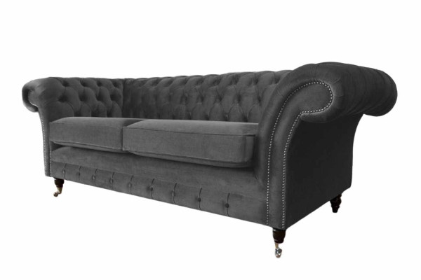 Sofa 3 zits Luxe textiel Chesterfield bank Bankstellen Bekleding Design Meubels