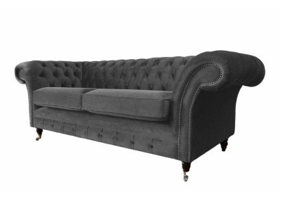Sofa 3 zits Luxe textiel Chesterfield bank Bankstellen Bekleding Design Meubels