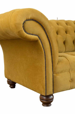 Chesterfield Geel Bank Zitkussen 3-Zits Bank Zitbanken Zitbank Driedubbele