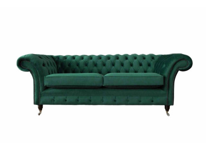 Bankstel 3-zits Groen Bankstellen Stijl Luxe Woonkamer Ontwerp Chesterfield Nieuw
