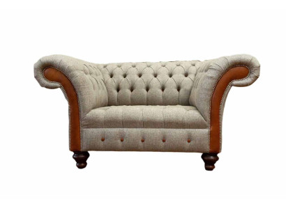 Chesterfield bank bekleding 1,5 zits banken Klassiek eenpersoons grijs Nieuw
