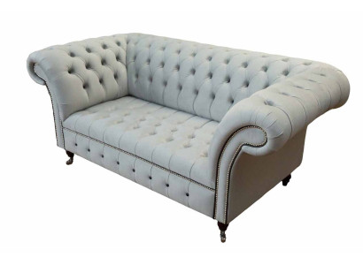 Chesterfield Bank Bekleding Meubels Tweezits Grijs Bankstellen Banken Leer