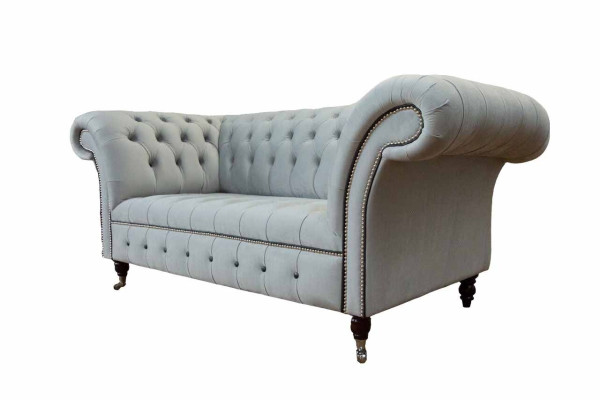 Chesterfield Bank Bekleding Meubels Tweezits Grijs Bankstellen Banken Leer