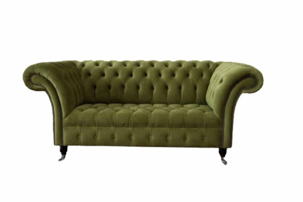 Sofa 2-zitsbank gestoffeerde bankstel Chesterfield bankstel in groen Nieuw