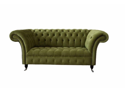 Sofa 2-zitsbank gestoffeerde bankstel Chesterfield bankstel in groen Nieuw