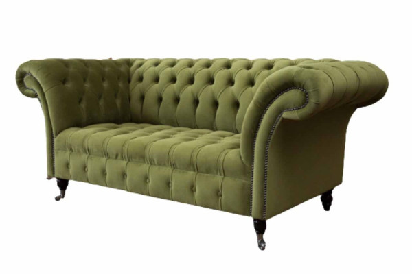 Sofa 2-zitsbank gestoffeerde bankstel Chesterfield bankstel in groen Nieuw