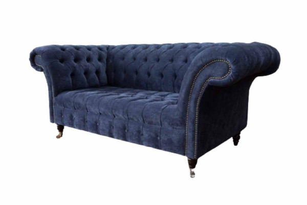 Chesterfield Design Bank Bank 2 Zits Bekleding Blauw Banken Banken Nieuw