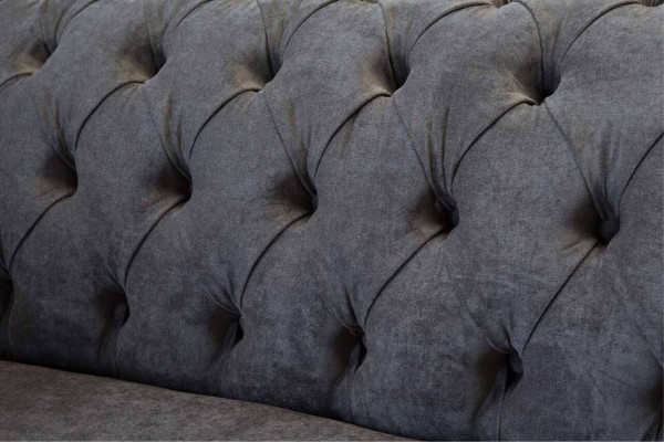 Chesterfield bank bankstel 2-zits stoffering stof design luxe banken textiel.