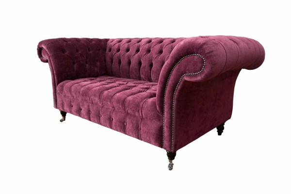 Sofa Luxe Textiel Chesterfield Bank Bankstellen Bekleding 2 Zits Roze Ontwerp