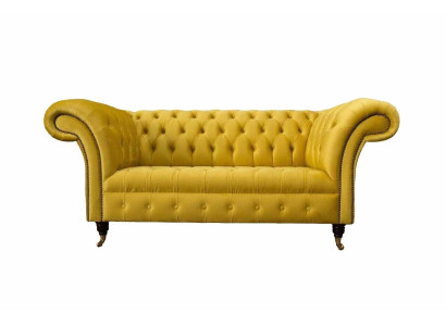Chesterfield Bank Bank Bekleding 2-zits Woonkamer Bank Zitplaats Geel